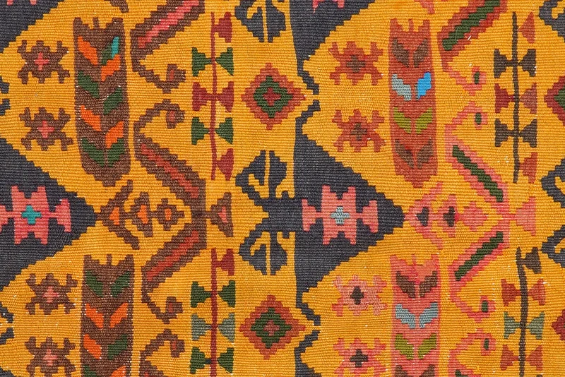 Kelim Ardebil · Handgewebt – Gelb, 306x184 cm