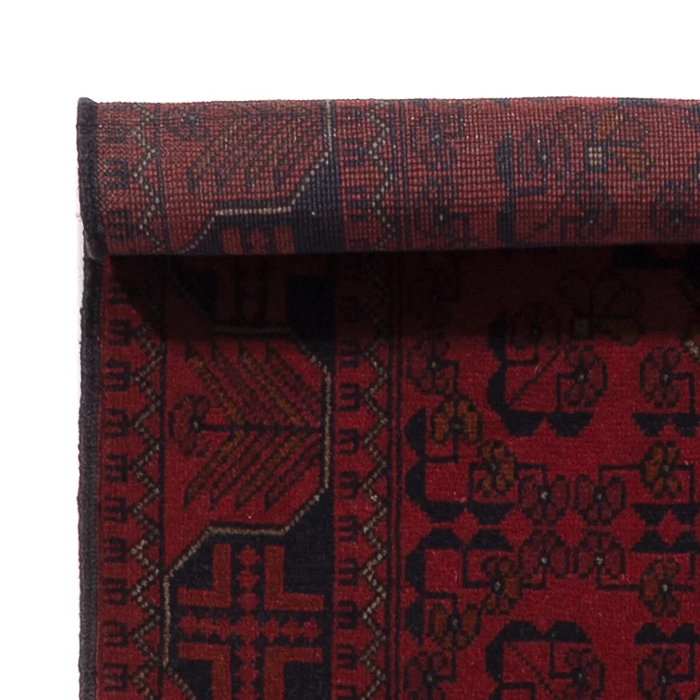 Läufer Afghan - Kunduz - 80 x 390 cm - dunkelrot