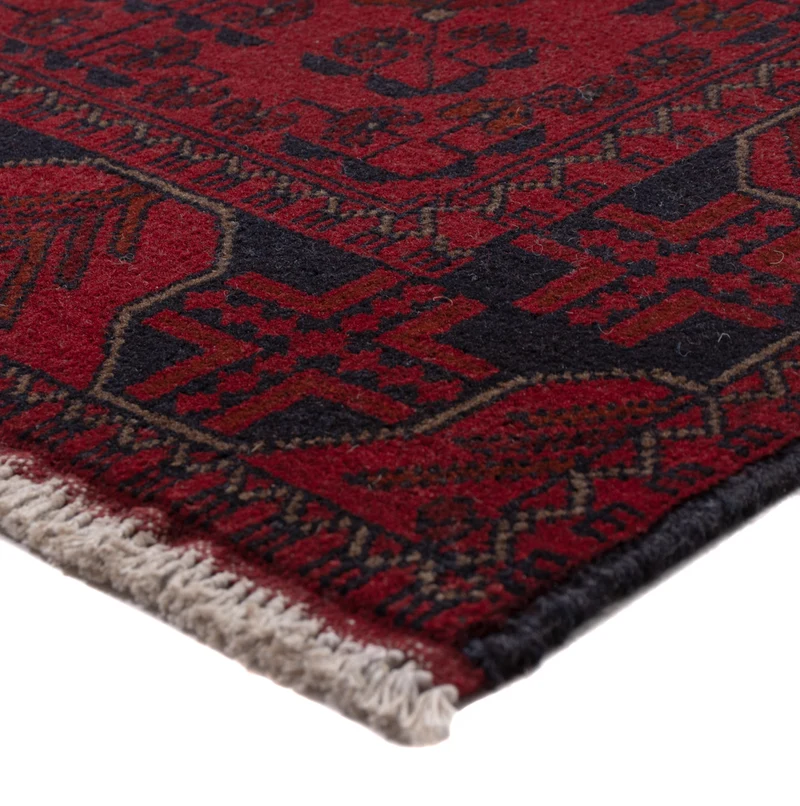 Läufer Afghan - Kunduz - 80 x 390 cm - dunkelrot