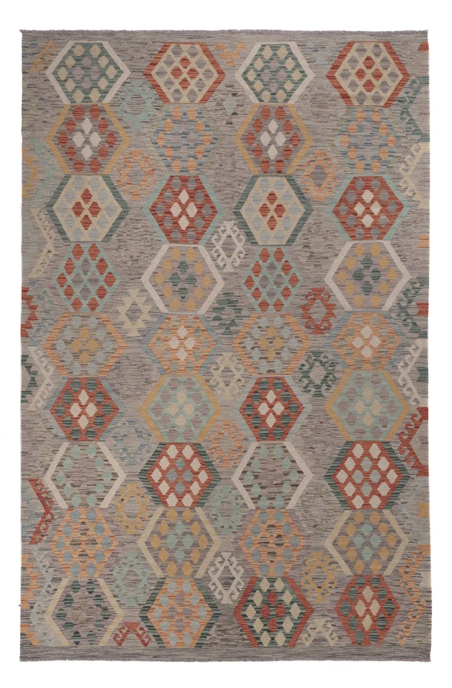 Kelim Maimene Teppich 198x297cm - mehrfarbig
