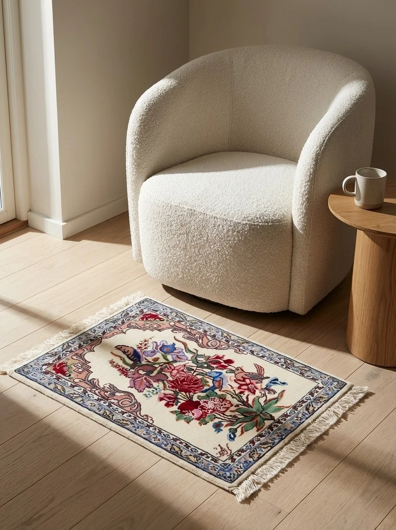 Isfahan · Handgeknüpft – Beige, 51x38 cm