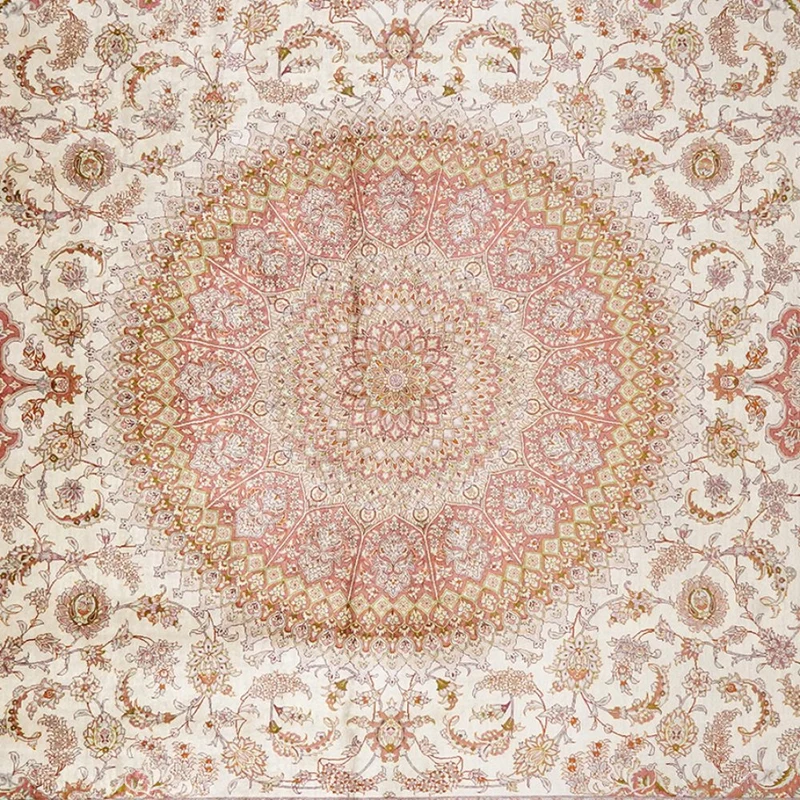 Ghoum Seide · Handgeknüpft – Beige, 305x198 cm