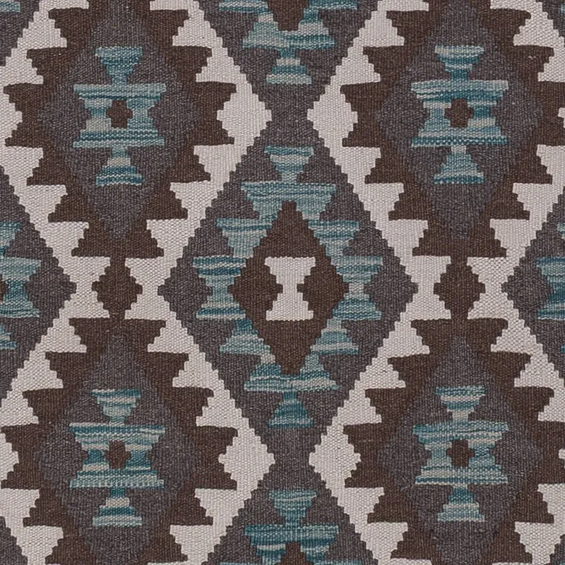 Kelim Maimene Teppich 82x298cm - dunkelgrün