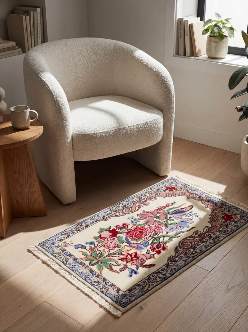 Isfahan · Handgeknüpft – Beige, 53x37 cm