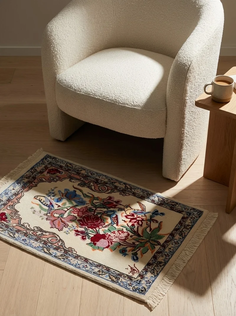 Isfahan · Handgeknüpft – Beige, 55x39 cm