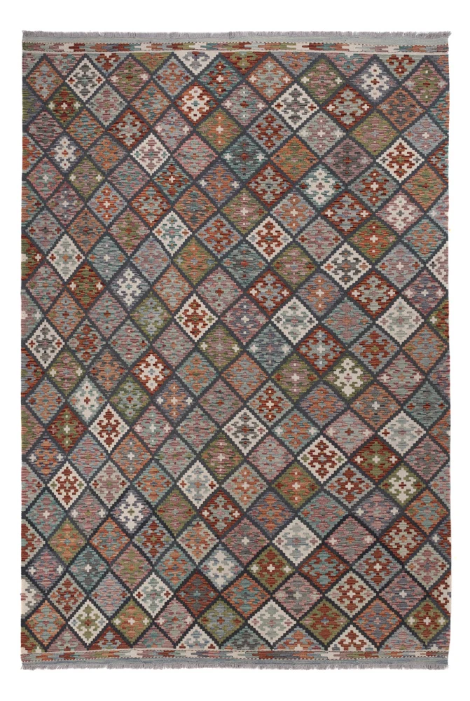 Kelim Maimene Teppich 206x300cm - mehrfarbig