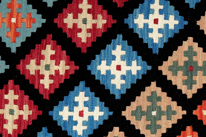 Kelim Gashgai · Handgewebt – Schwarz, 154x101 cm