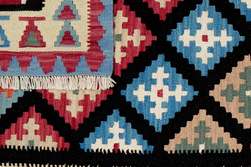 Kelim Gashgai · Handgewebt – Schwarz, 154x101 cm