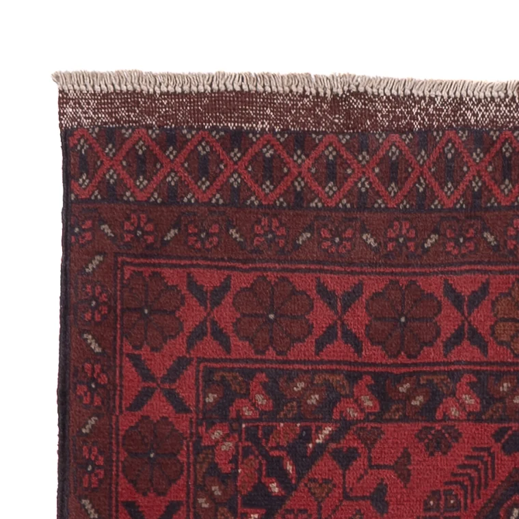 Läufer Afghan - Kunduz - 80 x 297 cm - dunkelrot