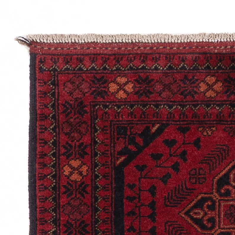 Läufer Afghan - Kunduz - 79 x 296 cm - dunkelrot