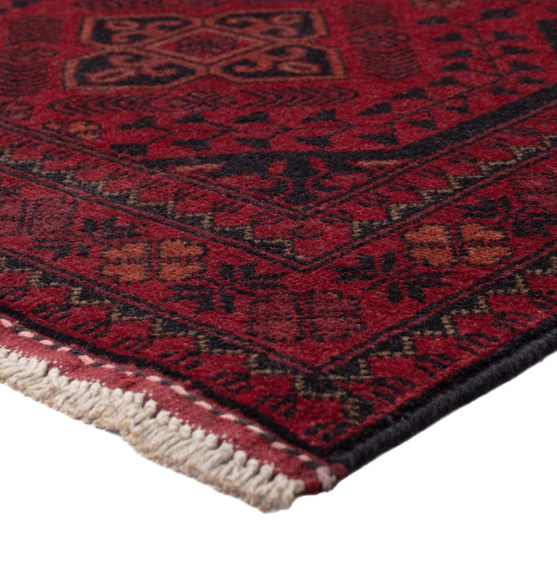 Läufer Afghan - Kunduz - 79 x 296 cm - dunkelrot