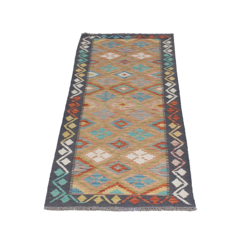 Kelim Maimene Teppich 58x203cm - mehrfarbig