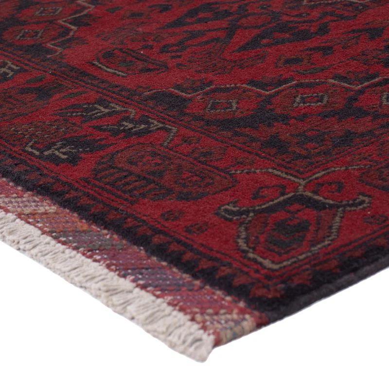 Läufer Afghan - Kunduz - 81 x 298 cm - dunkelrot
