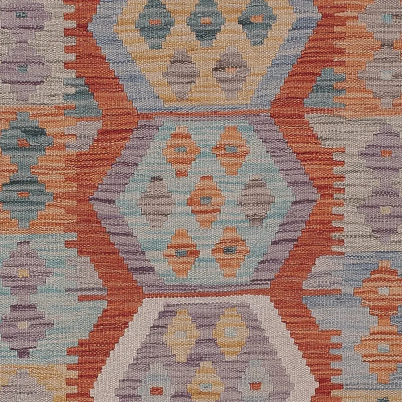 Kelim Maimene Teppich 79x297cm - mehrfarbig