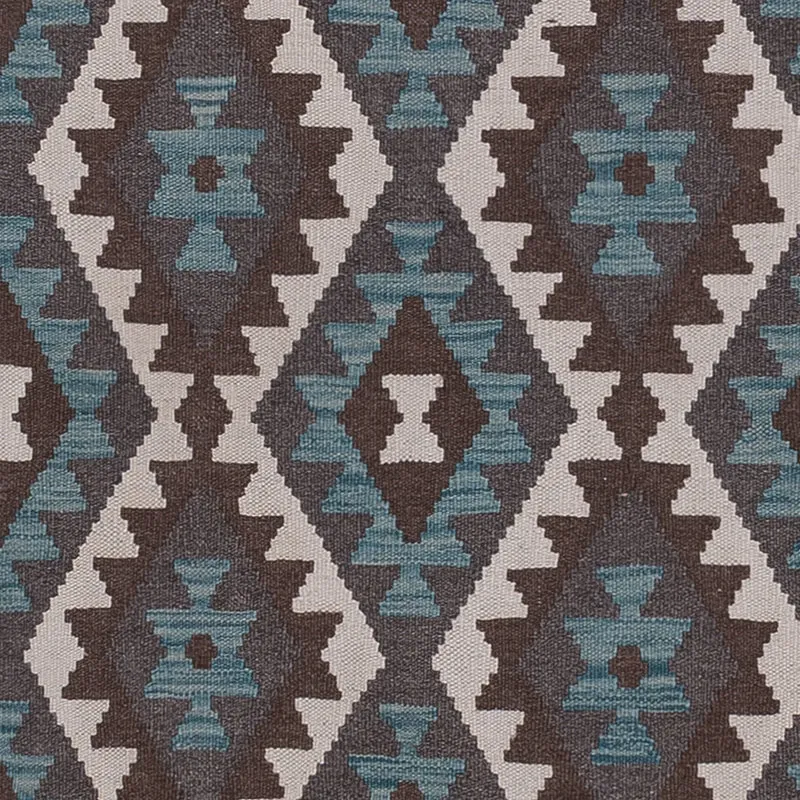 Kelim Maimene Teppich 78x303cm - dunkelgrün