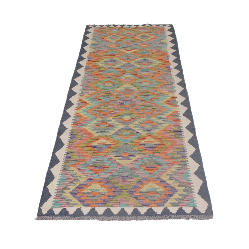 Kelim Maimene Teppich 75x297cm - mehrfarbig