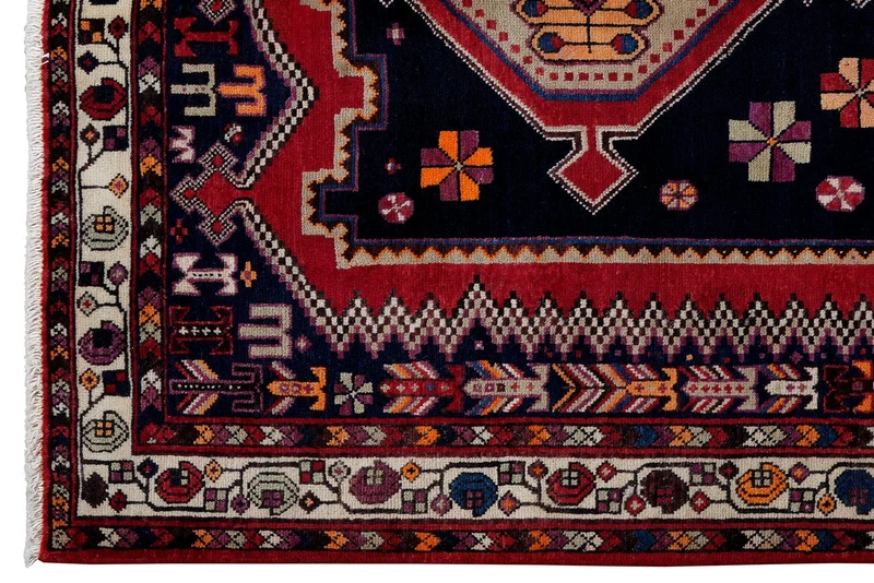 Afshar · Handgeknüpft – Blau, 199x144 cm