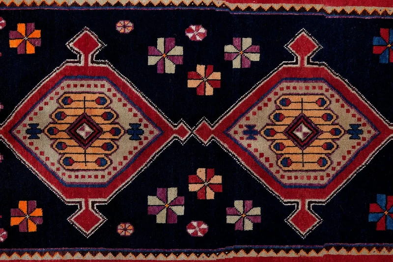 Afshar · Handgeknüpft – Blau, 199x144 cm