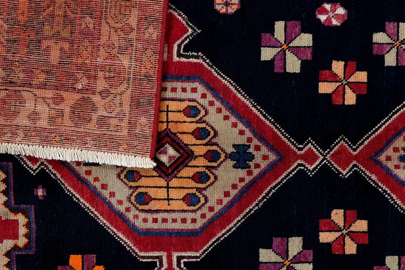 Afshar · Handgeknüpft – Blau, 199x144 cm
