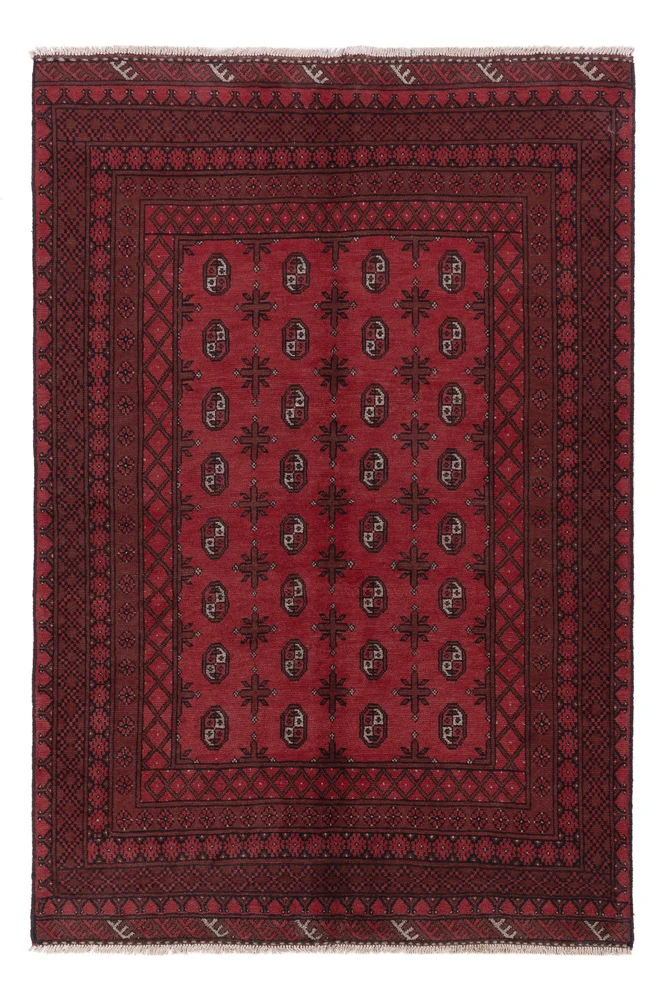 Akhche Teppich 164x242cm - Perserteppich - dunkelrot