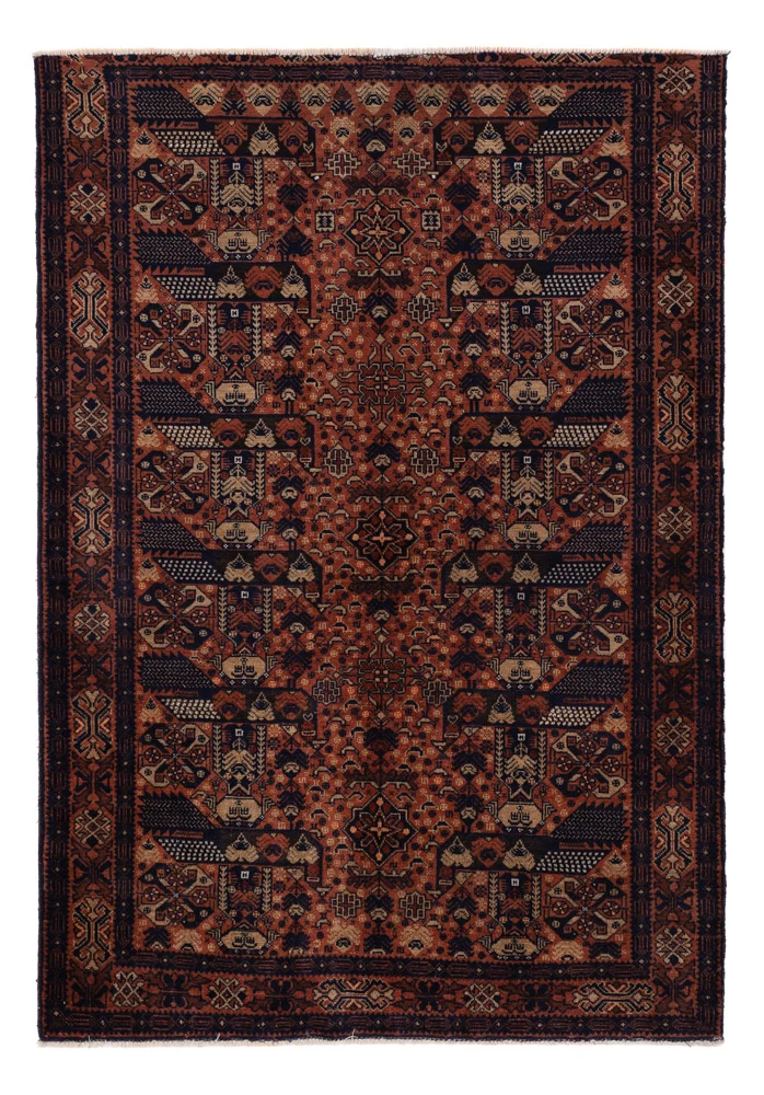 Belutsch Teppich 119x176cm - Orientteppich - dunkelrot