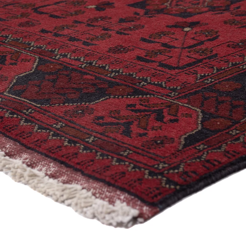 Läufer Afghan - Kunduz - 79 x 295 cm - dunkelrot