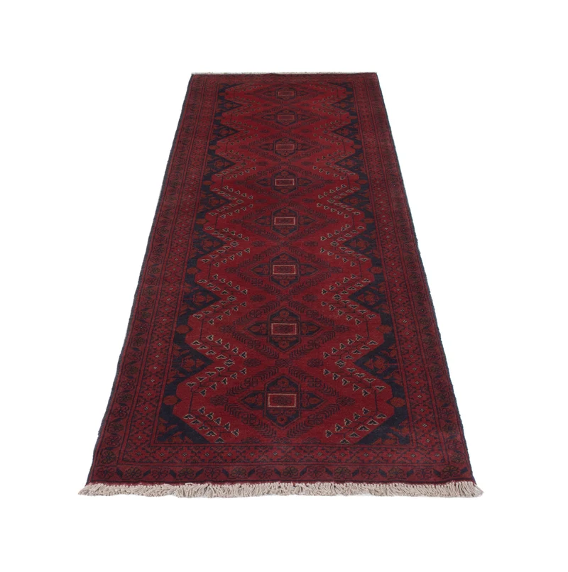 Läufer Afghan - Kunduz - 80 x 290 cm - dunkelrot