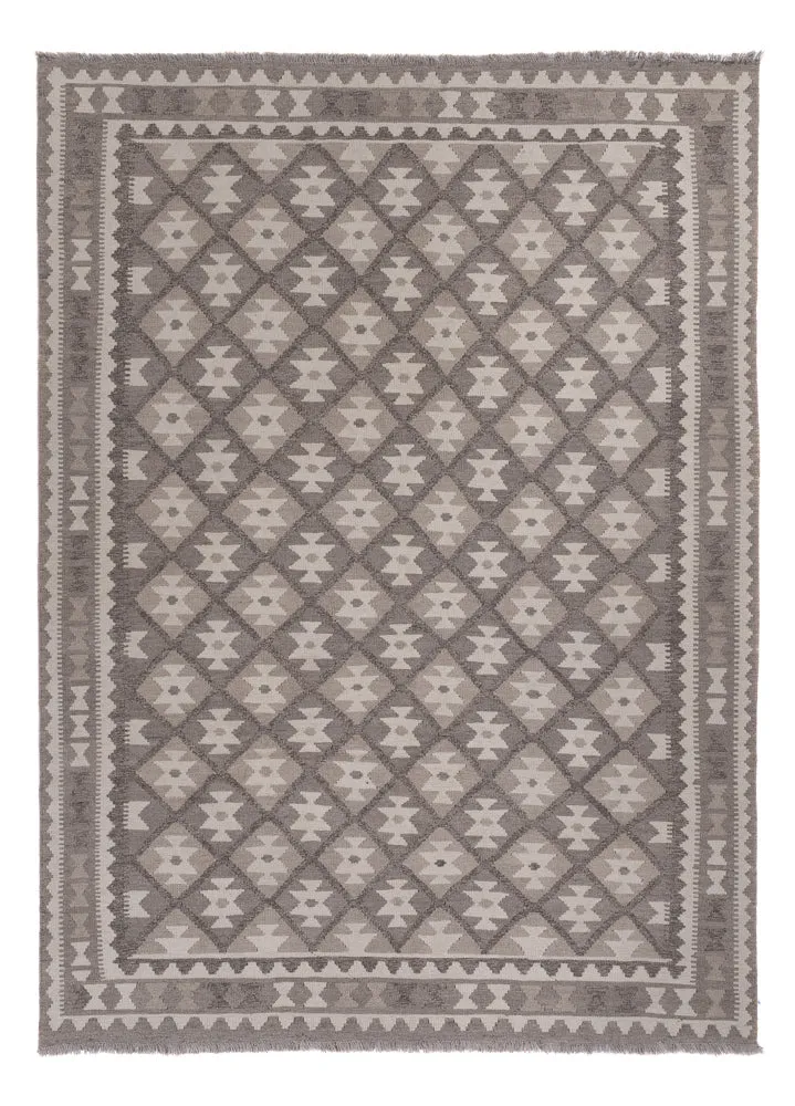 Kelim Maimene Teppich 177x244cm - dunkelgrau