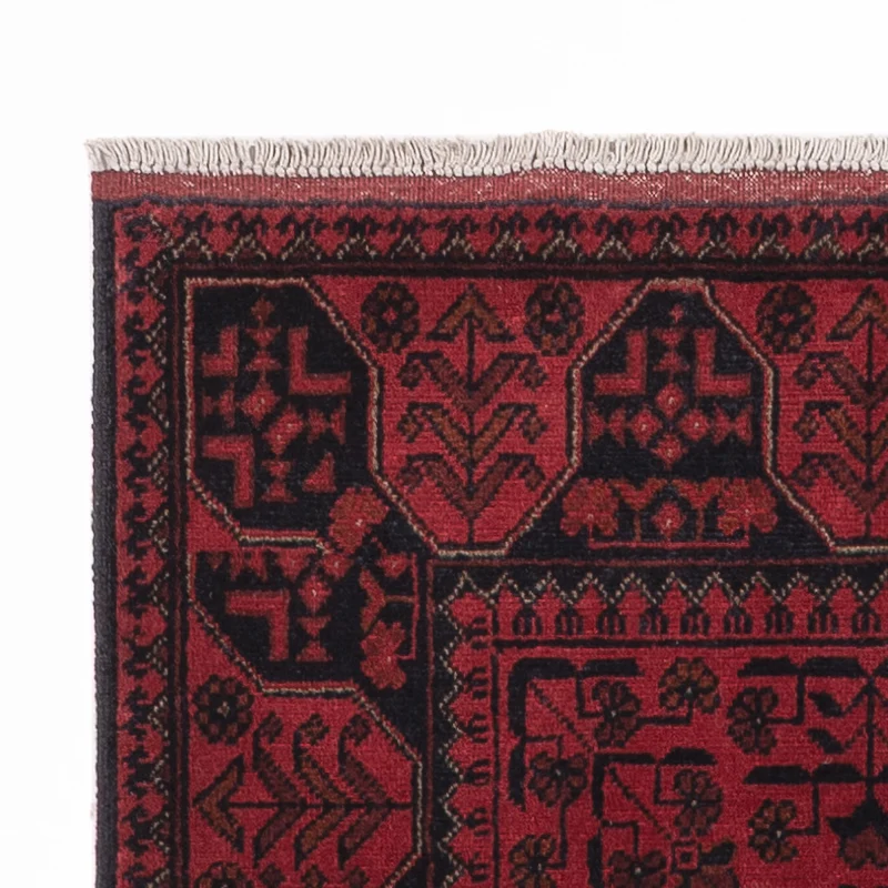 Läufer Afghan - Kunduz - 82 x 299 cm - dunkelrot