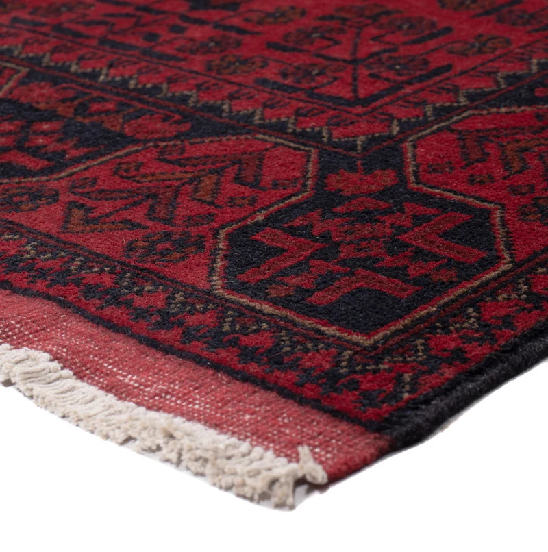 Läufer Afghan - Kunduz - 82 x 299 cm - dunkelrot