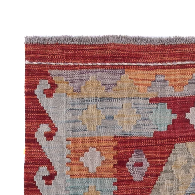 Kelim Maimene Teppich 80x287cm - dunkelbeige