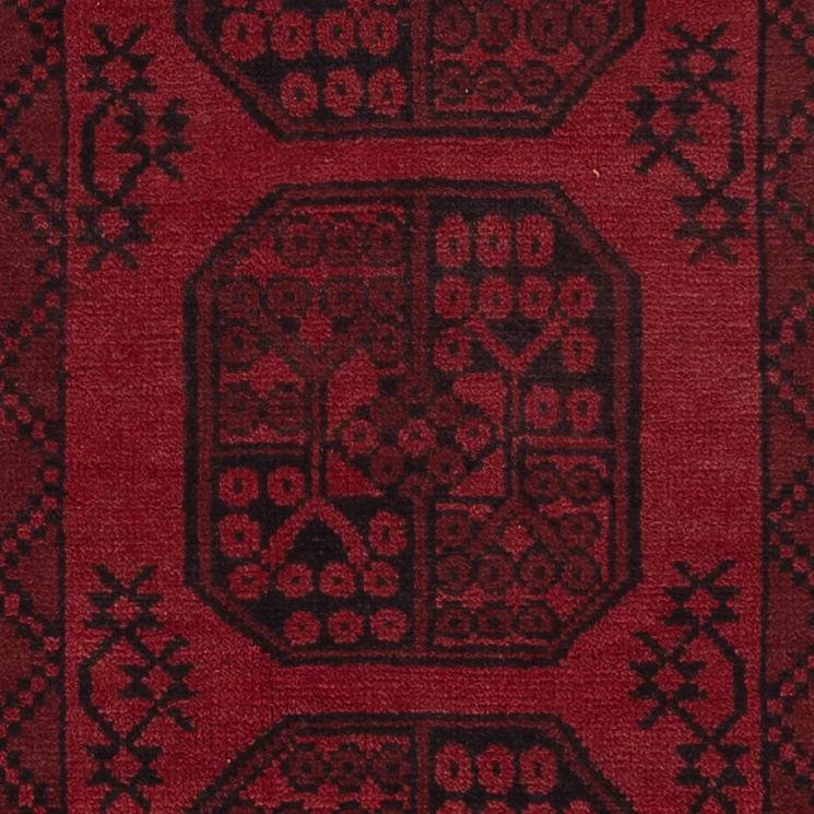 Läufer Afghan - Filpa - 102 x 189 cm - dunkelrot