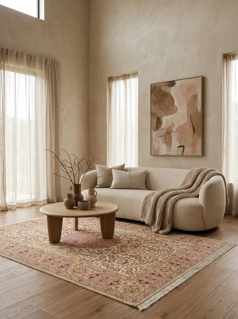 Tabriz 50 Raj · Handgeknüpft – Beige, 199x150 cm