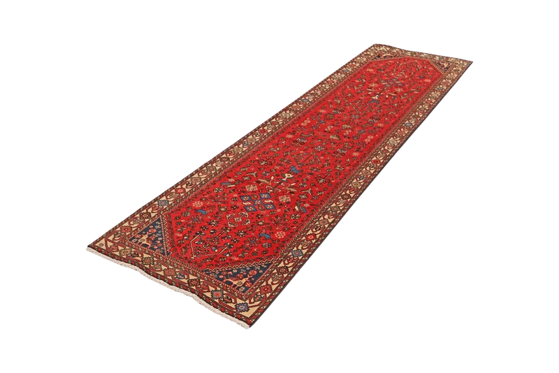 Nasrabad · Handgeknüpft – Rot, 311x82 cm