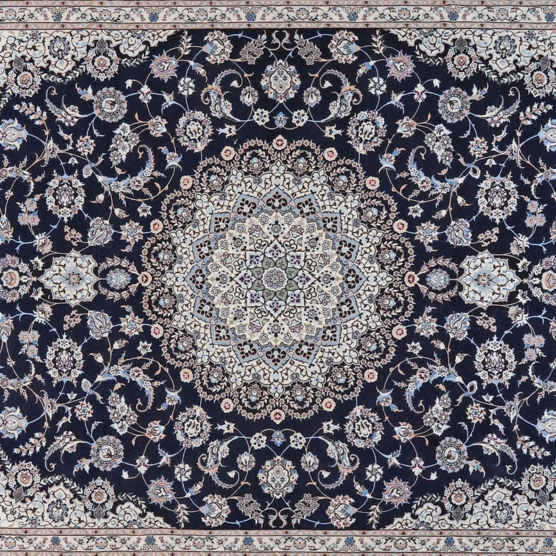 Nain 6La · Handgeknüpft – Blau, 369x259 cm
