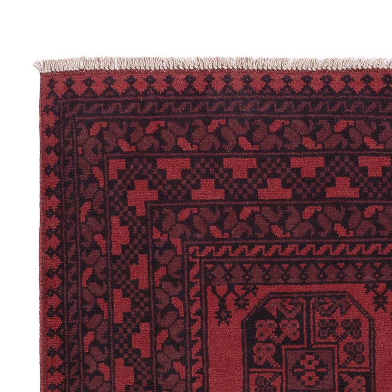 Afghan Teppich - Filpa - 142 x 198 cm - dunkelrot