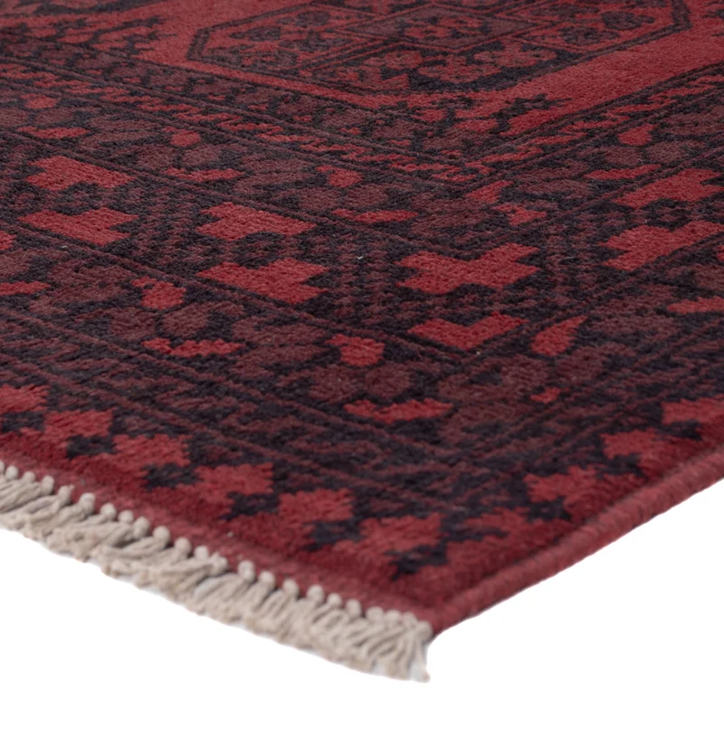 Afghan Teppich - Filpa - 142 x 198 cm - dunkelrot