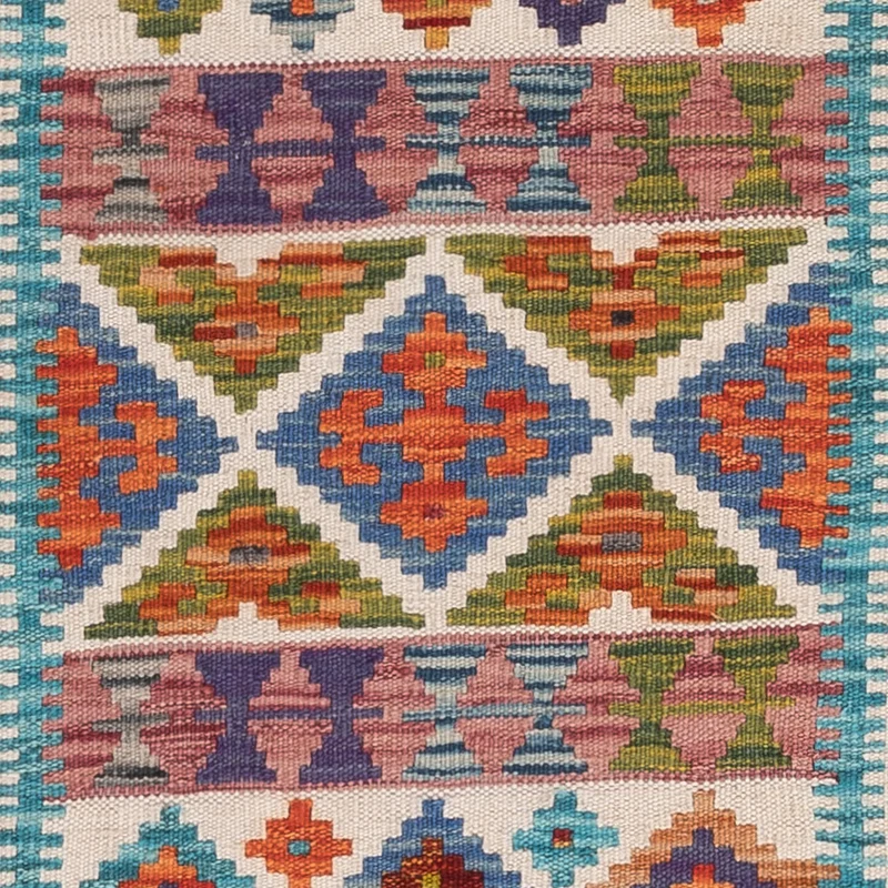 Kelim Maimene Teppich 57x191cm - mehrfarbig