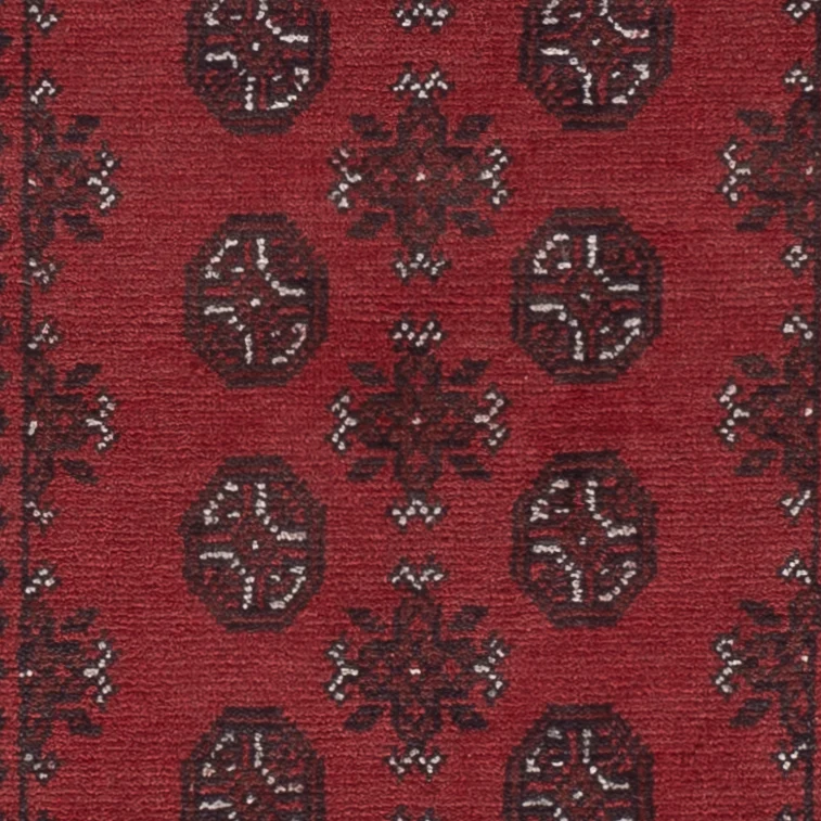 Läufer Afghan - Filpa - 99 x 194 cm - dunkelrot
