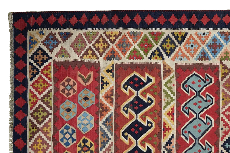 Kelim Gashgai Old · Handgewebt – Bunt, 318x162 cm