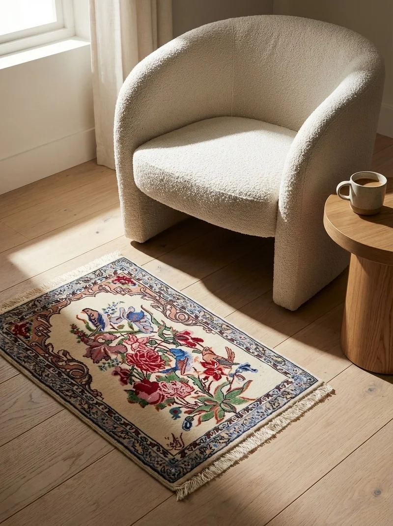 Isfahan · Handgeknüpft – Beige, 53x38 cm