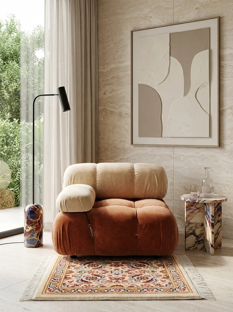 Tabriz 40 Raj · Handgeknüpft – Beige, 54x50 cm
