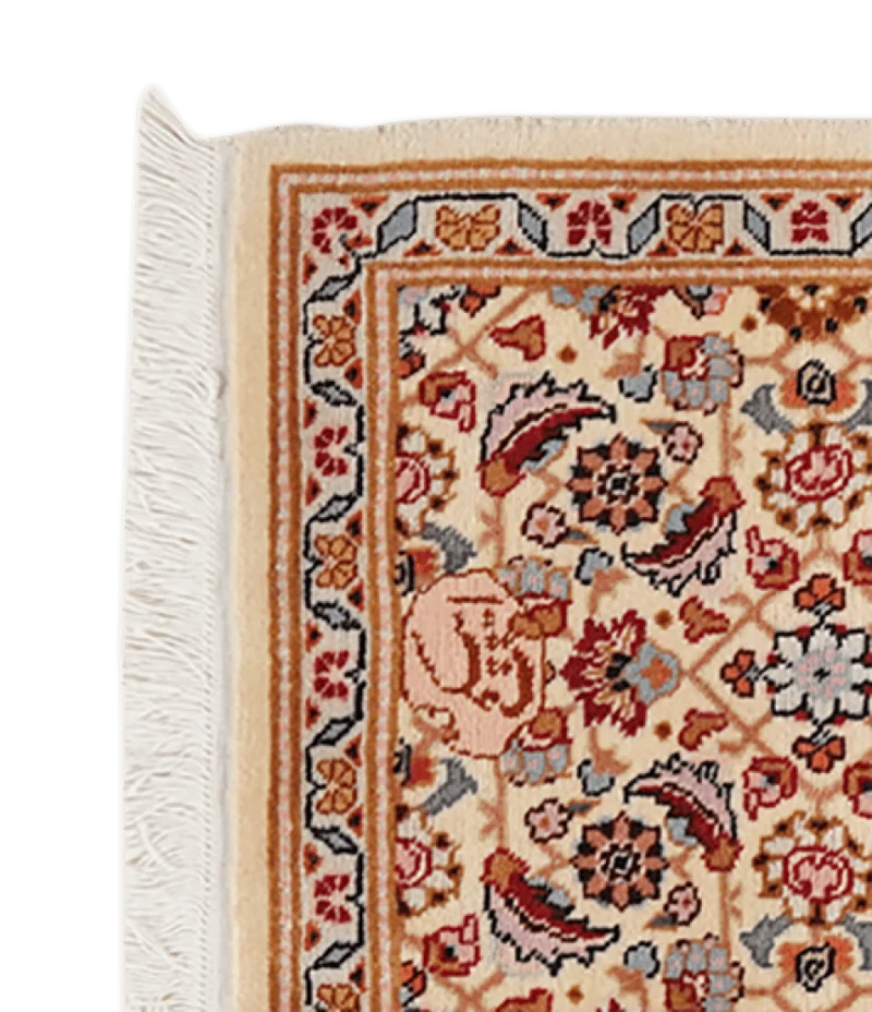 Tabriz 40 Raj · Handgeknüpft – Beige, 54x50 cm