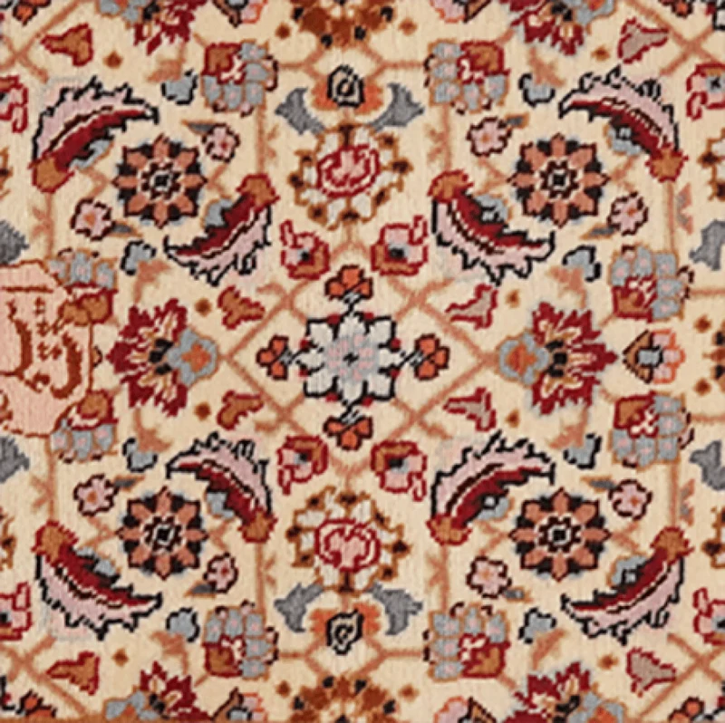Tabriz 40 Raj · Handgeknüpft – Beige, 54x50 cm