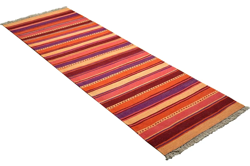 Kelim Gashgai · Handgewebt – Bunt, 197x63 cm