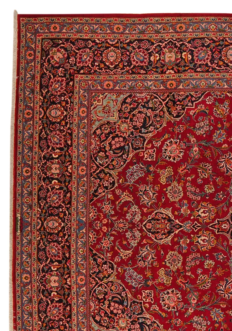 Kashan · Handgeknüpft – Rot, 389x274 cm