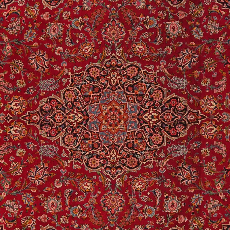 Kashan · Handgeknüpft – Rot, 389x274 cm