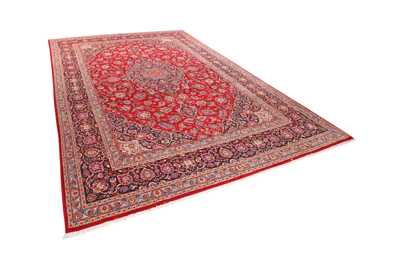 Kashan · Handgeknüpft – Rot, 389x274 cm