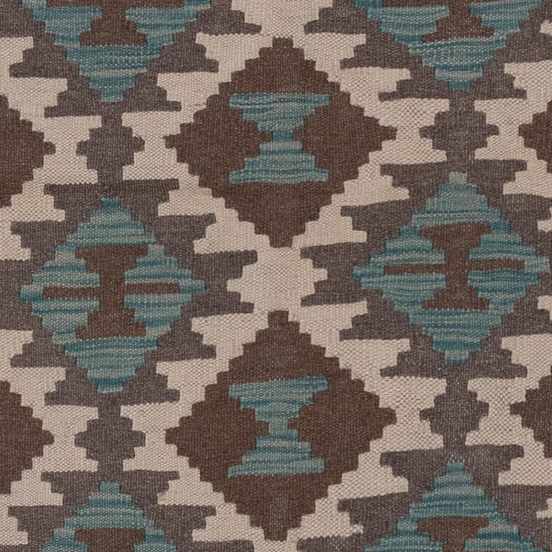 Kelim Maimene Teppich 151x195cm - dunkelgrün