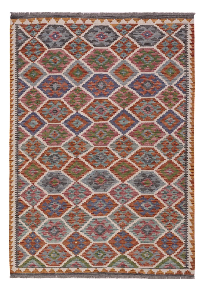 Kelim Maimene Teppich 146x204cm - mehrfarbig